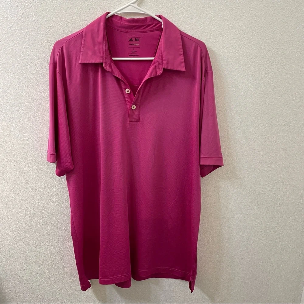 Adidas climalite polo pink large